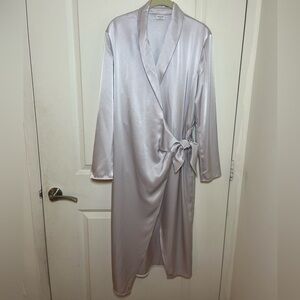 Babaton Bello Lilac Satin-Style Wrap Dress